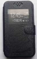 Кожен калъф тефтер S-View за PRESTIGIO Grace X3 PSP 3455 Duo черен